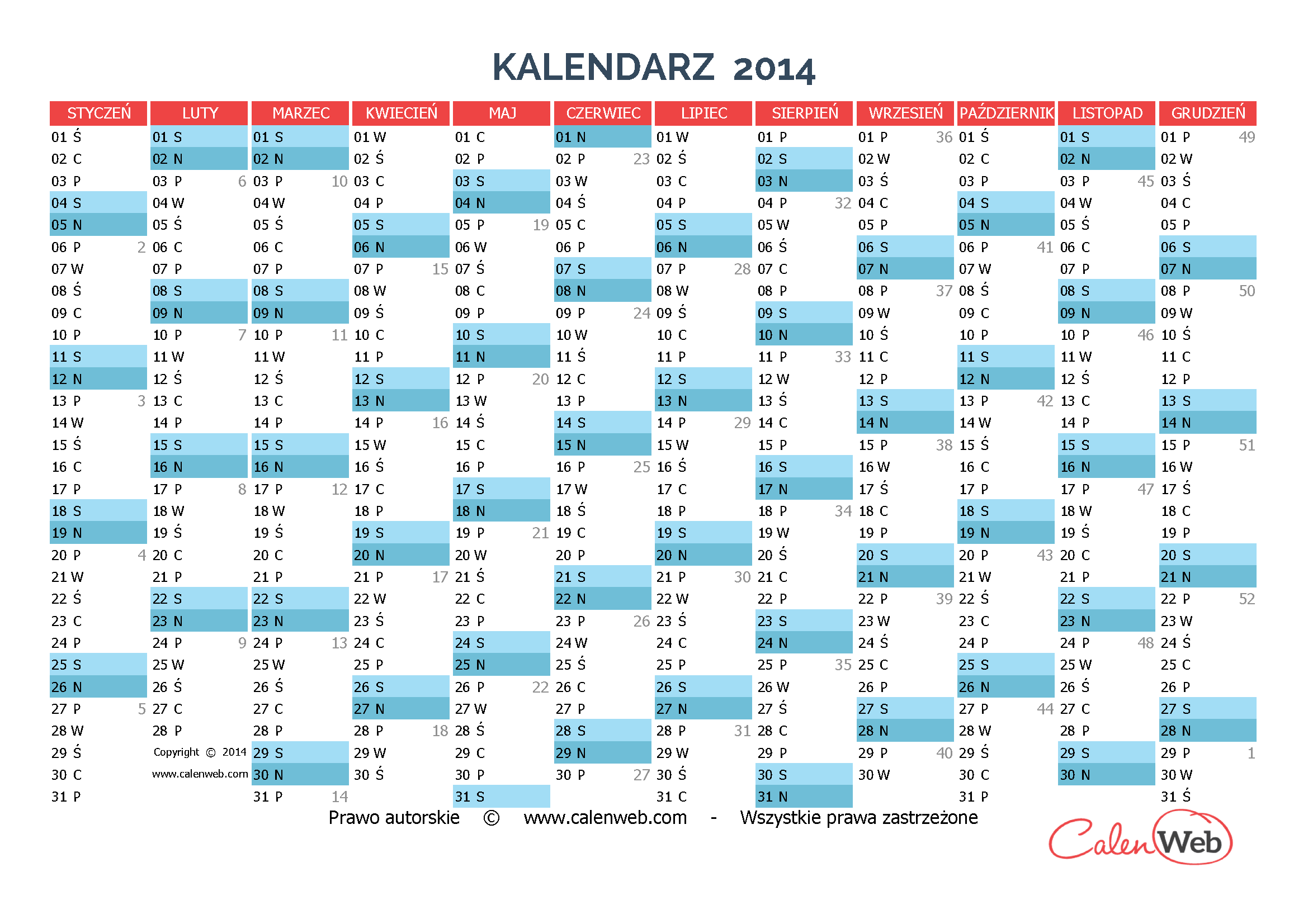 Kalendarz 2014